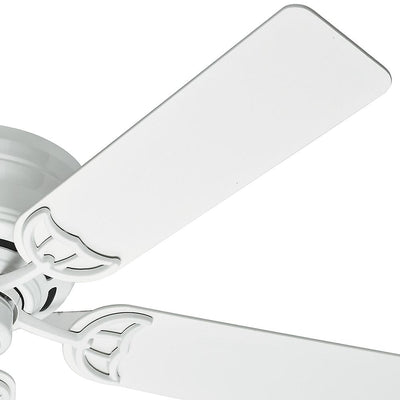 Hunter Low Profile III 52" Indoor Home Ceiling Fan w/ Pull Chain Control, White