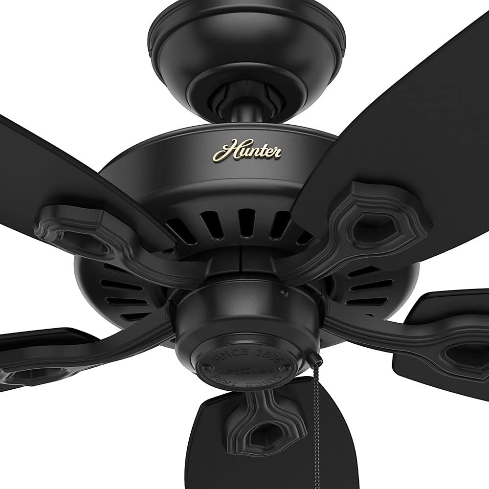 Hunter Fan Company Builder Elite 52 Inch Home Ceiling Fan, Matte Black(Open Box)