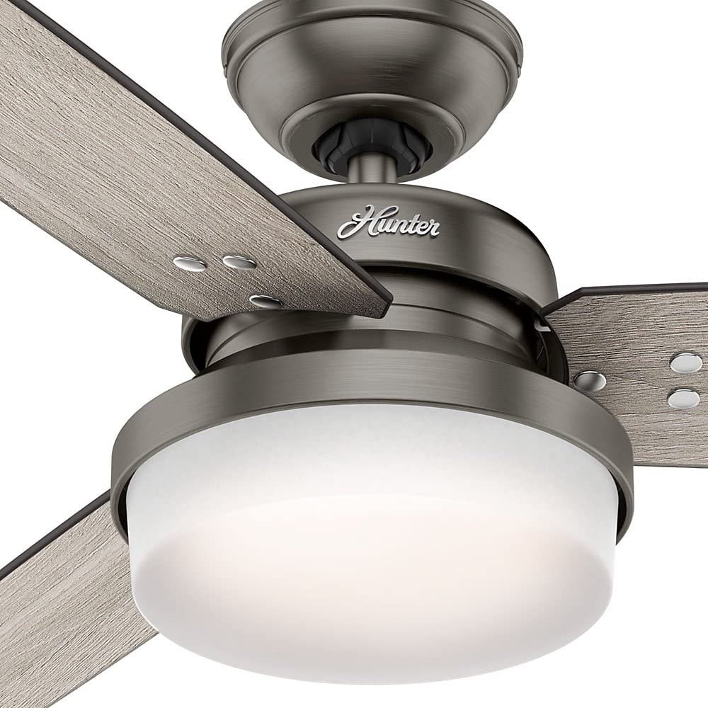 Hunter Sentinel 52" Indoor Ceiling Fan w/ LED Light and Remote, Brushed Slate