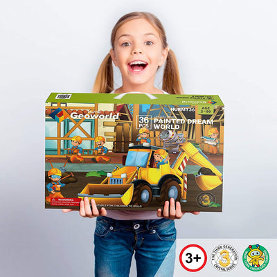 Hurtle 36 Piece Kids Educational Magnetic Building Blocks, Multicolored (4 Pack)