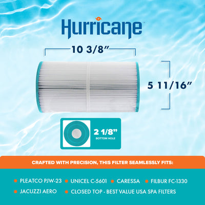 Hurricane 2 Pack HF5601-01 Advanced Pool and Spa Filter Cartridge Replacement