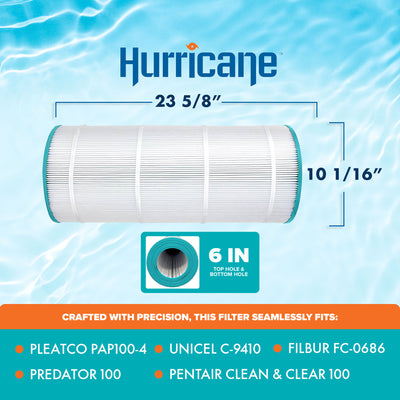 Hurricane 2 Pack HF9410-01 Advanced Pool and Spa Filter Cartridge Replacement
