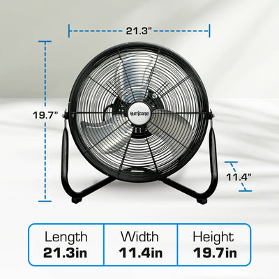 Hurricane Pro Series 16" High Velocity Heavy Duty Metal Floor Fan, Black (Used)