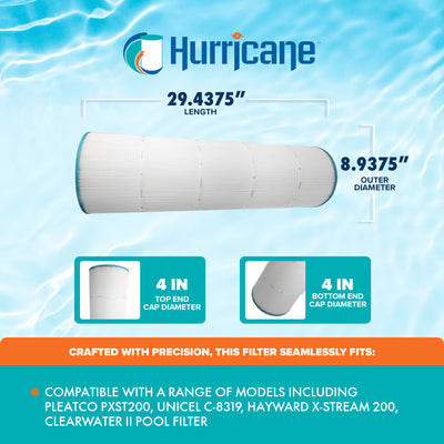 Hurricane HF8319-01 Advanced Pool and Spa Filter Cartridge Replacement, White