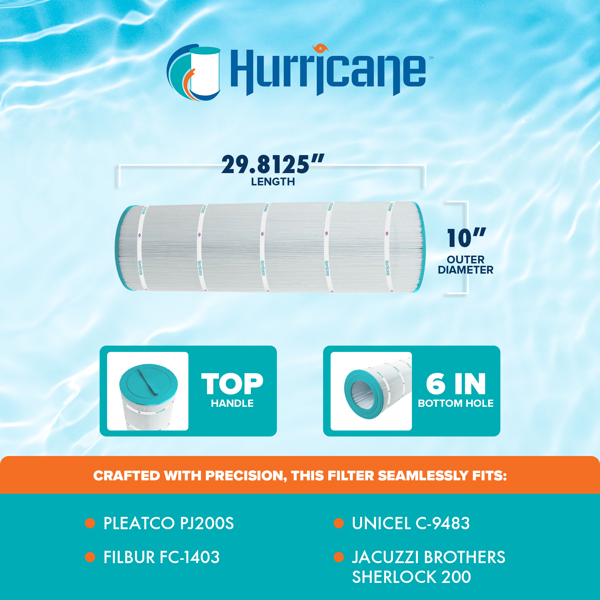 Hurricane Filters HF9483-01 Advanced Pool and Spa Cartridge Filter Replacement