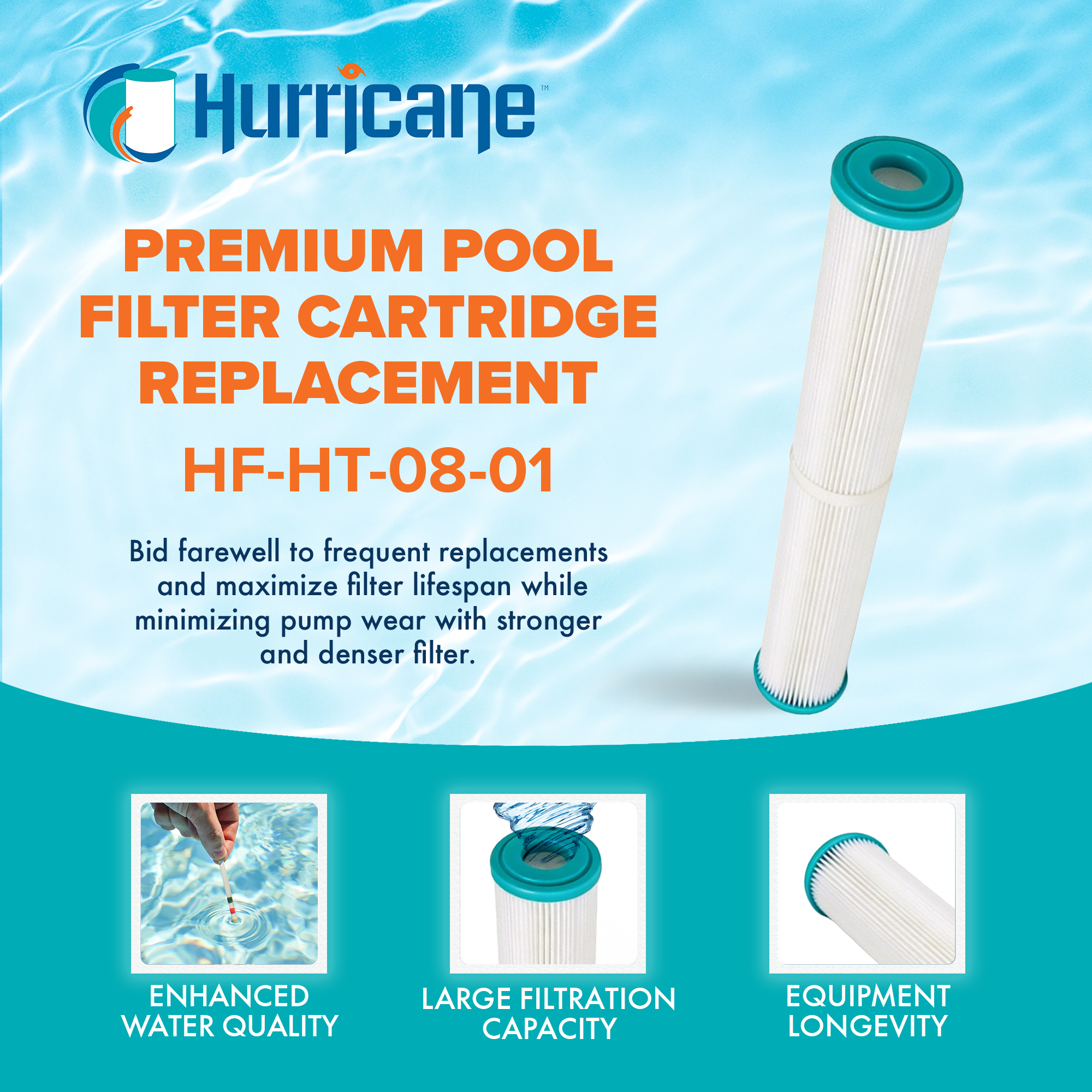 Hurricane HF-HT-08-01 Advanced Filter Cartridge Replacement for Hydrotools 71005