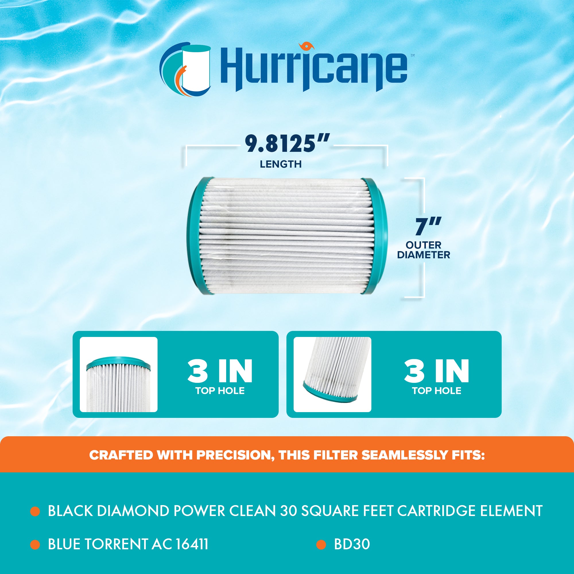 Hurricane Filters HF-PRC30-01 Advanced 30 Sq Ft Pool Spa Filter Replacement
