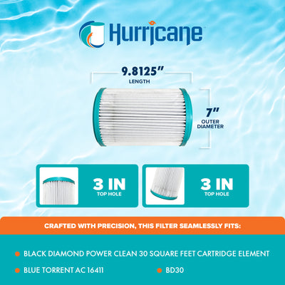 Hurricane Filters HF-PRC30-01 Advanced 30 Sq Ft Pool Spa Filter Replacement