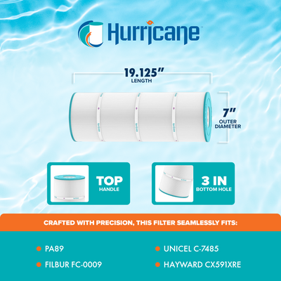 Hurricane HF7485-04 Premium Pool & Spa Filter Cartridge Replacement, 4 Pack - VMInnovations
