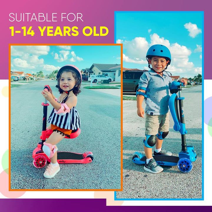 Hurtle ScootKid 3 Wheel Child Ride On Toy Scooter w/ LED Wheels, Green(Open Box)