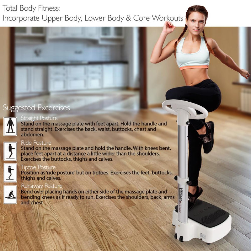 Hurtle Standing Vibration Platform Full Body Exercise Machine Workout Trainer (4 Pack)