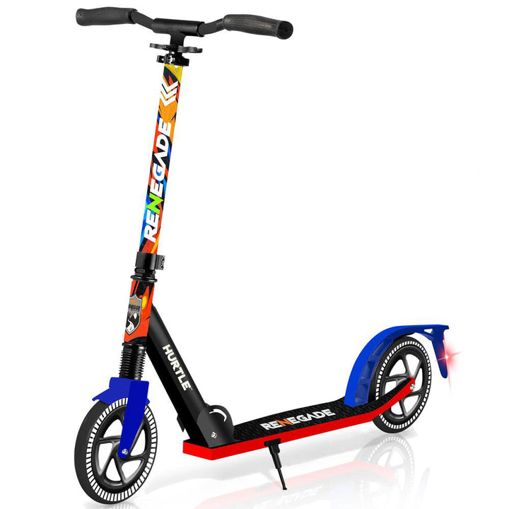 Hurtle Renegade Lightweight Foldable Teens Adult Kick Scooter, Graffiti (Used)