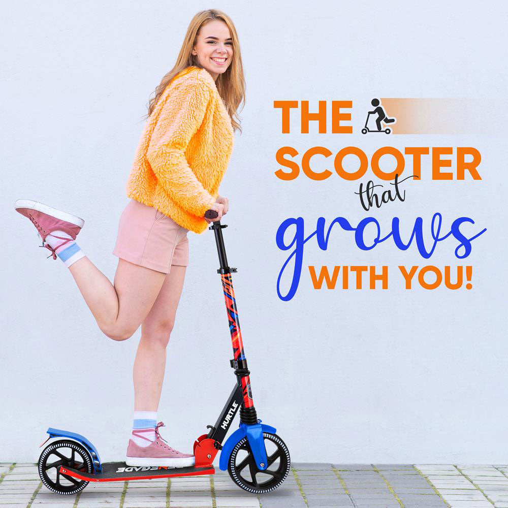 Hurtle Renegade Lightweight Foldable Teens Adult Kick Scooter, Graffiti (Used)