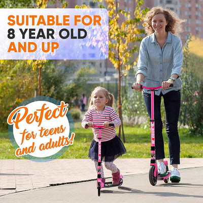 Hurtle Renegade Lightweight Foldable Adult Commuter Kick Scooter, Pink (2 Pack) - VMInnovations