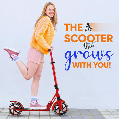 Hurtle Renegade Lightweight Foldable Teen and Adult Kick Scooter, Red (4 Pack) - VMInnovations