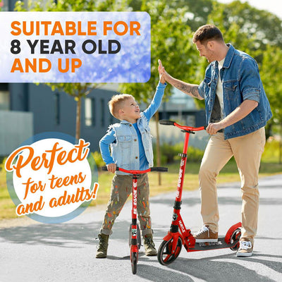 Hurtle Renegade Lightweight Foldable Teen and Adult Kick Scooter, Red (4 Pack) - VMInnovations