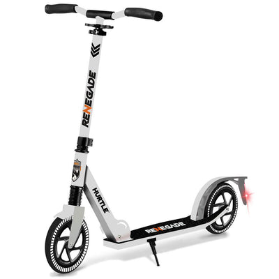 Hurtle Renegade Foldable Teen and Adult Commuter Kick Scooter, White (Open Box)