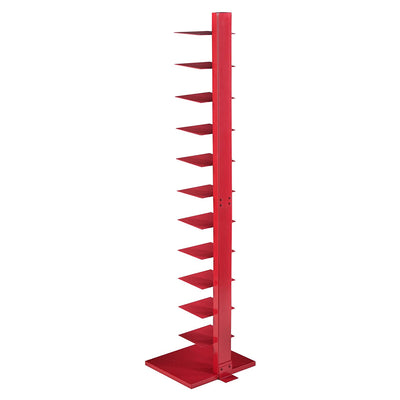 SEI Furniture 65 In 12 Tier Metal Spine Tower Shelf Organizer, Red (Open Box)