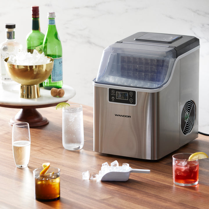 WANDOR 44 Pound 1 Gallon Countertop Self Cleaning Ice Maker w/ Ice Scoop (Used) - VMInnovations