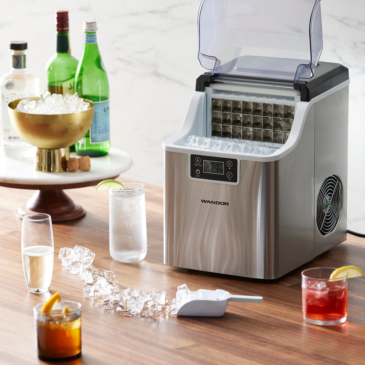 WANDOR 44 Pound 1 Gallon Countertop Self Cleaning Ice Maker w/ Ice Scoop (Used) - VMInnovations