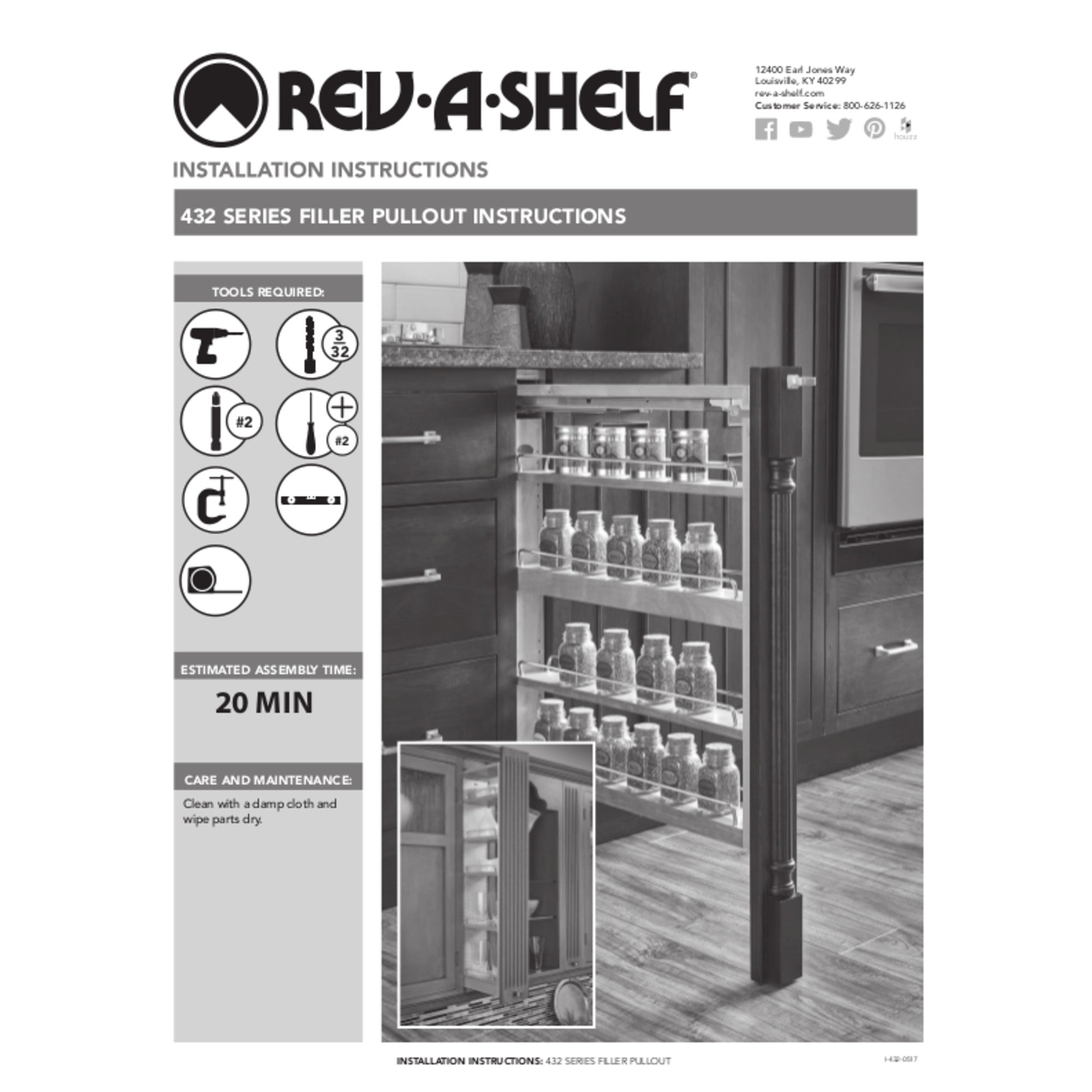 Rev-A-Shelf 3"x30" Pullout Between Cabinet Wall Filler (Certified Refurbished)