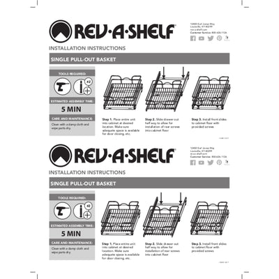 Rev-A-Shelf 5WB1-2122CR-1 21x22" Cabinet Pull Out Basket (Certified Refurbished)