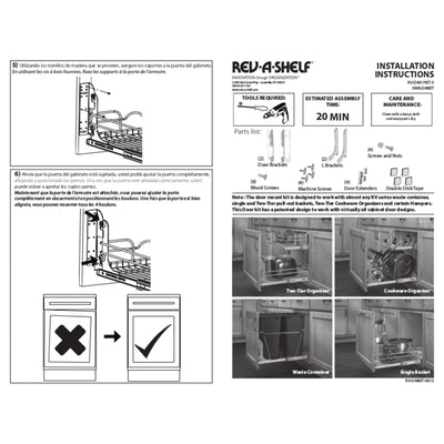 Rev-A-Shelf Door Mounting Kit for RV Series Waste Containers, White (Open Box)