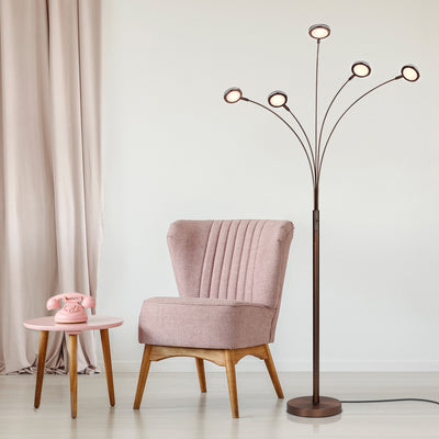 Brightech Orion 5 LED Bright Standing Touch Sensor Floor Lamp, Bronze (Open Box)