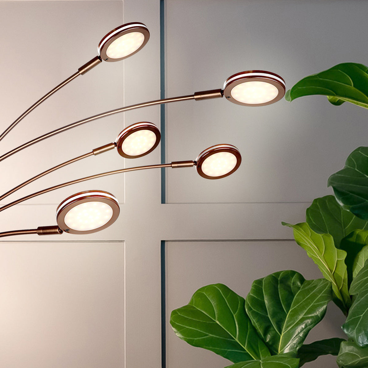 Brightech Orion 5 LED Bright Standing Touch Sensor Floor Lamp, Bronze (Used)