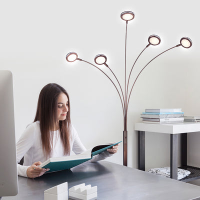 Brightech Orion 5 LED Bright Standing Touch Sensor Floor Lamp, Bronze (Open Box)