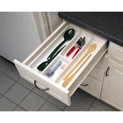Rev-A-Shelf GUT-18W-52 Plastic Compartment Utility Tray Insert Organizer, White