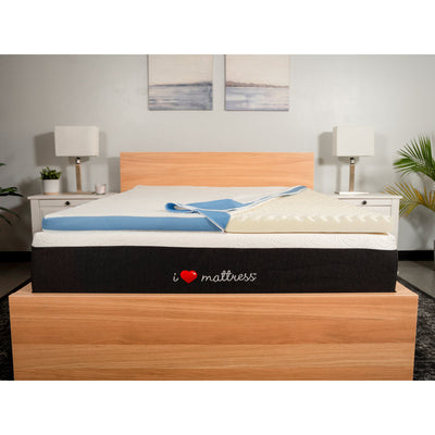 I Love Pillow Copper Gel Infused Memory Foam Mattress Topper w/ Cold Cover, Twin