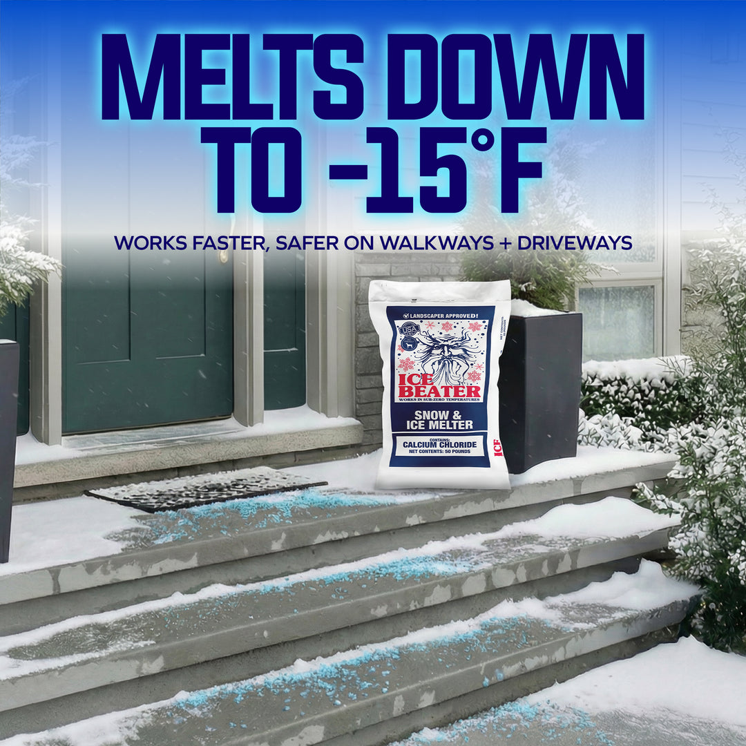 Snow Joe Ice Beater Calcium Blend Ice Melt for Walkways, Works to -15°F, 50 lb - VMInnovations