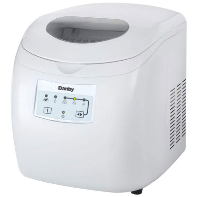 Danby 2 Pound Capacity Electric Self-Cleaning Portable Ice Cube Maker, White