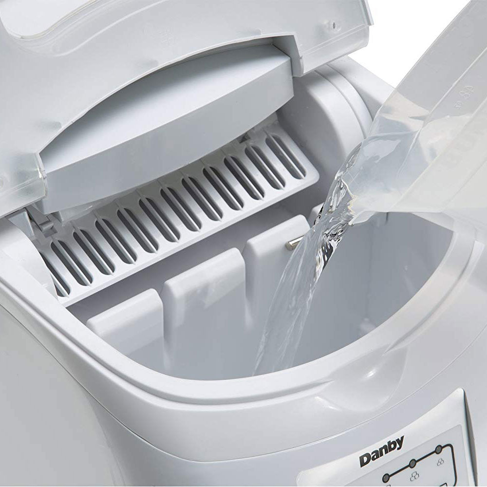 Danby 2 Pound Capacity Electric Self-Cleaning Portable Ice Cube Maker, White - VMInnovations