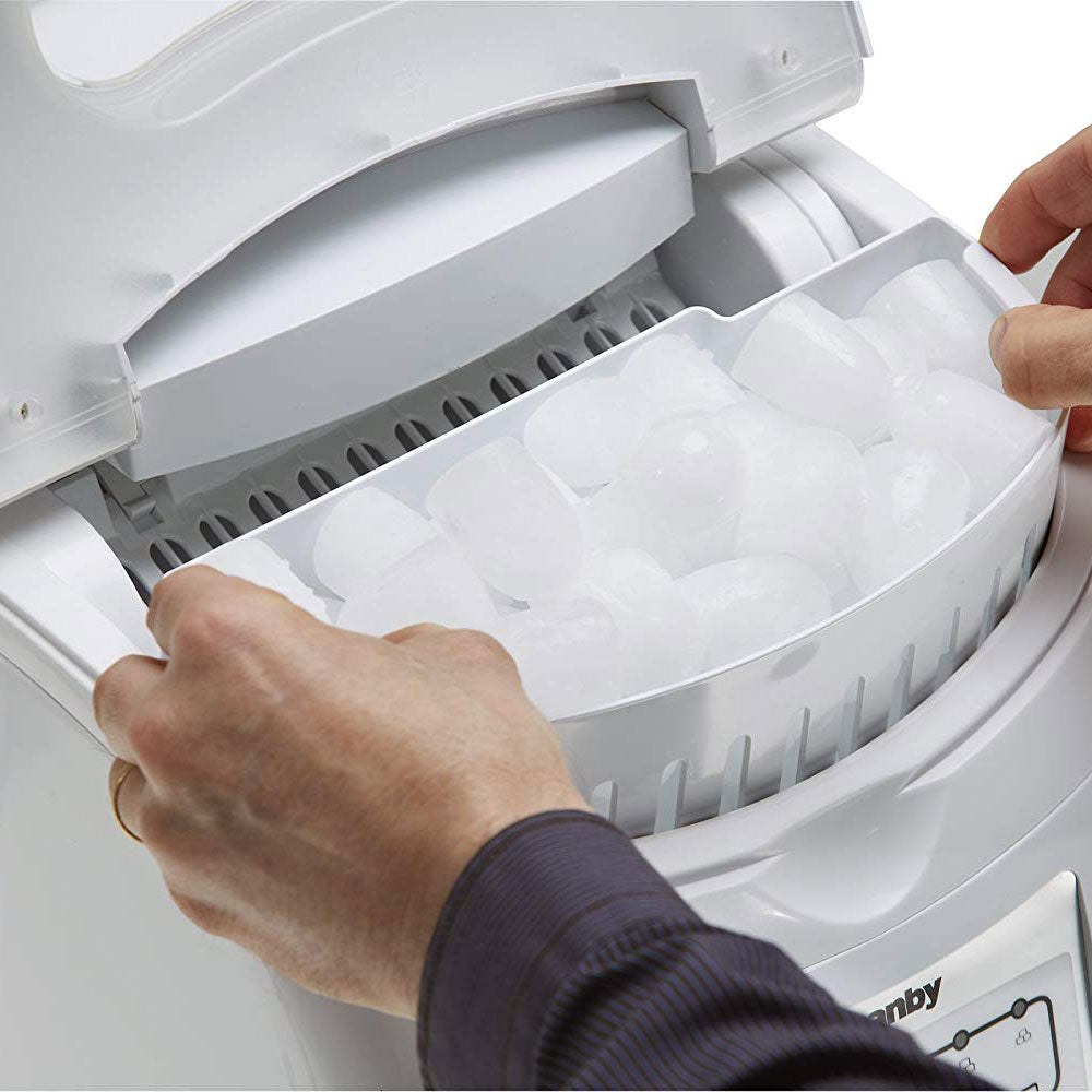 Danby 2 Pound Capacity Electric Self-Cleaning Portable Ice Cube Maker, White - VMInnovations