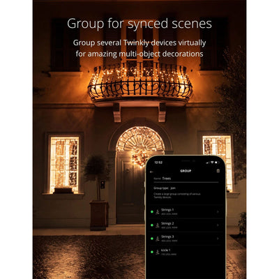 Twinkly Icicle App-Controlled Smart LED Christmas Lights 190 AWW Amber/White
