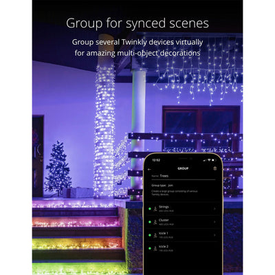 Twinkly Icicle App-Controlled Smart LED Christmas Lights 190 RGB (For Parts)