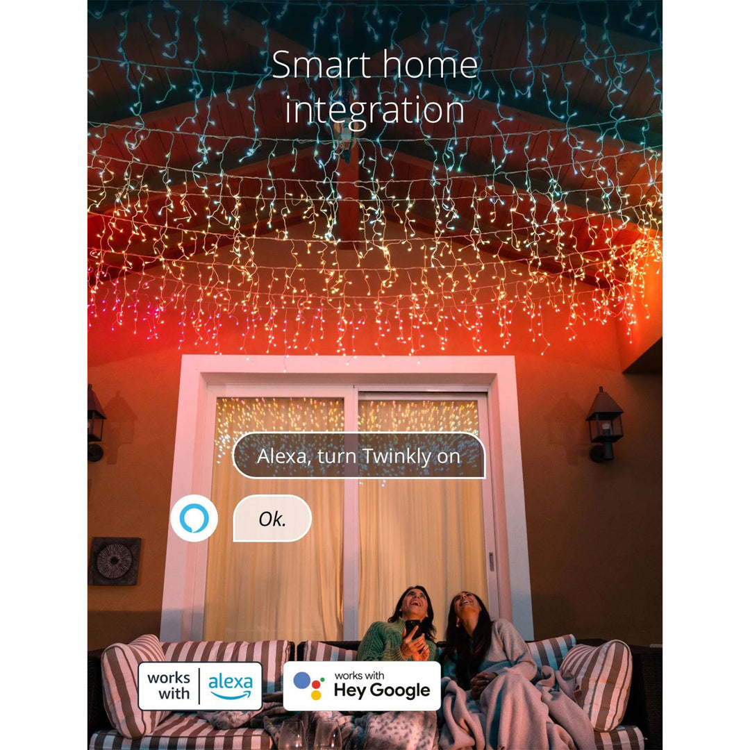 Twinkly Icicle App-Controlled Smart LED Christmas Lights 190 Multicolor (2 Pack) - VMInnovations