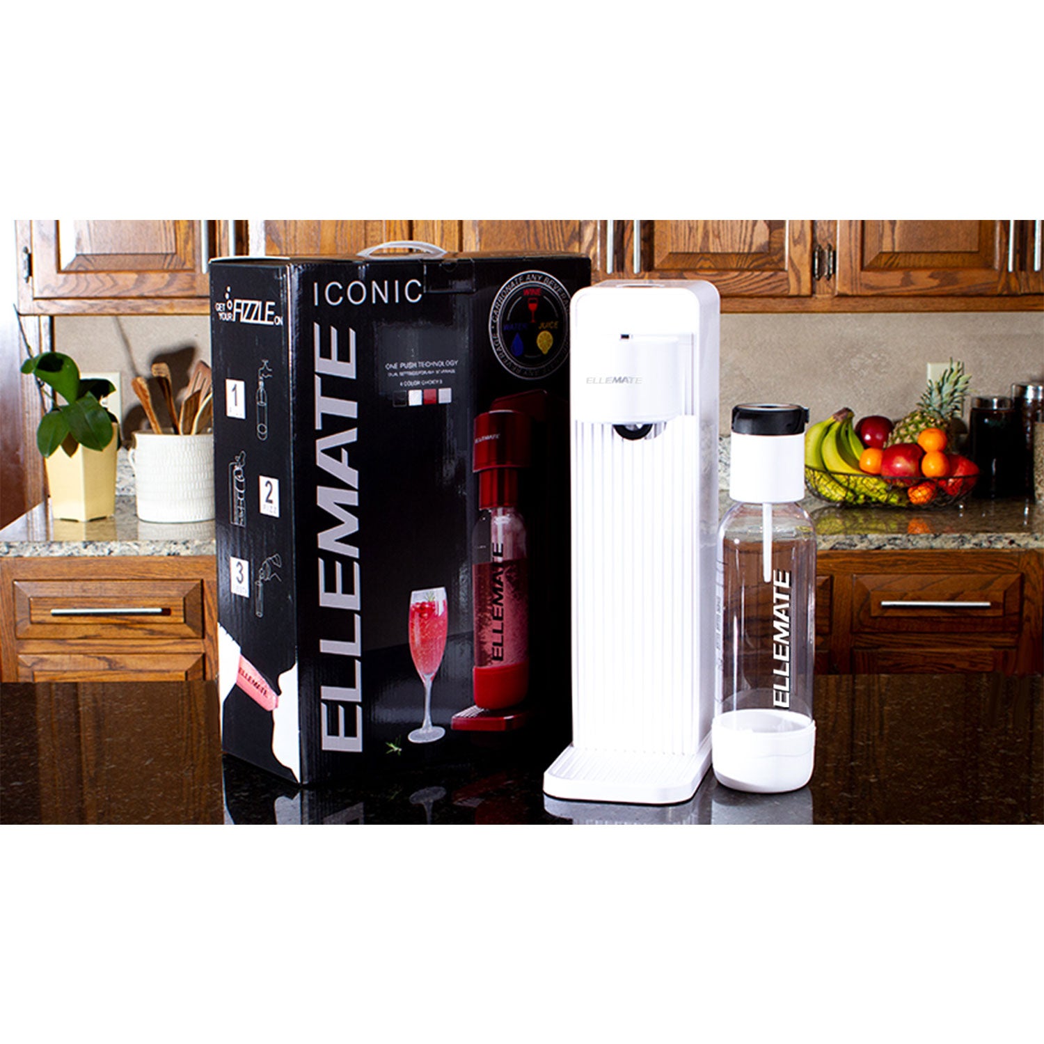 Ellemate ICMOWH100 100 Iconic 1L Soda Infuser Carbonation Maker Beverage Machine
