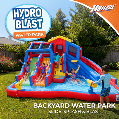 Banzai Hydro Blast Inflatable Water Park w/ Slides & Water Cannons (Open Box)