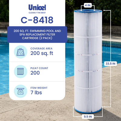 Unicel C-8418 Pool Spa Replacement Cartridge Filters 200 Sq Ft Jandy CS200 (2PK) - VMInnovations