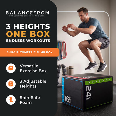 BalanceFrom 10lb Versatile 3 in 1 Plyometric Jumping Exercise Box (Open Box)