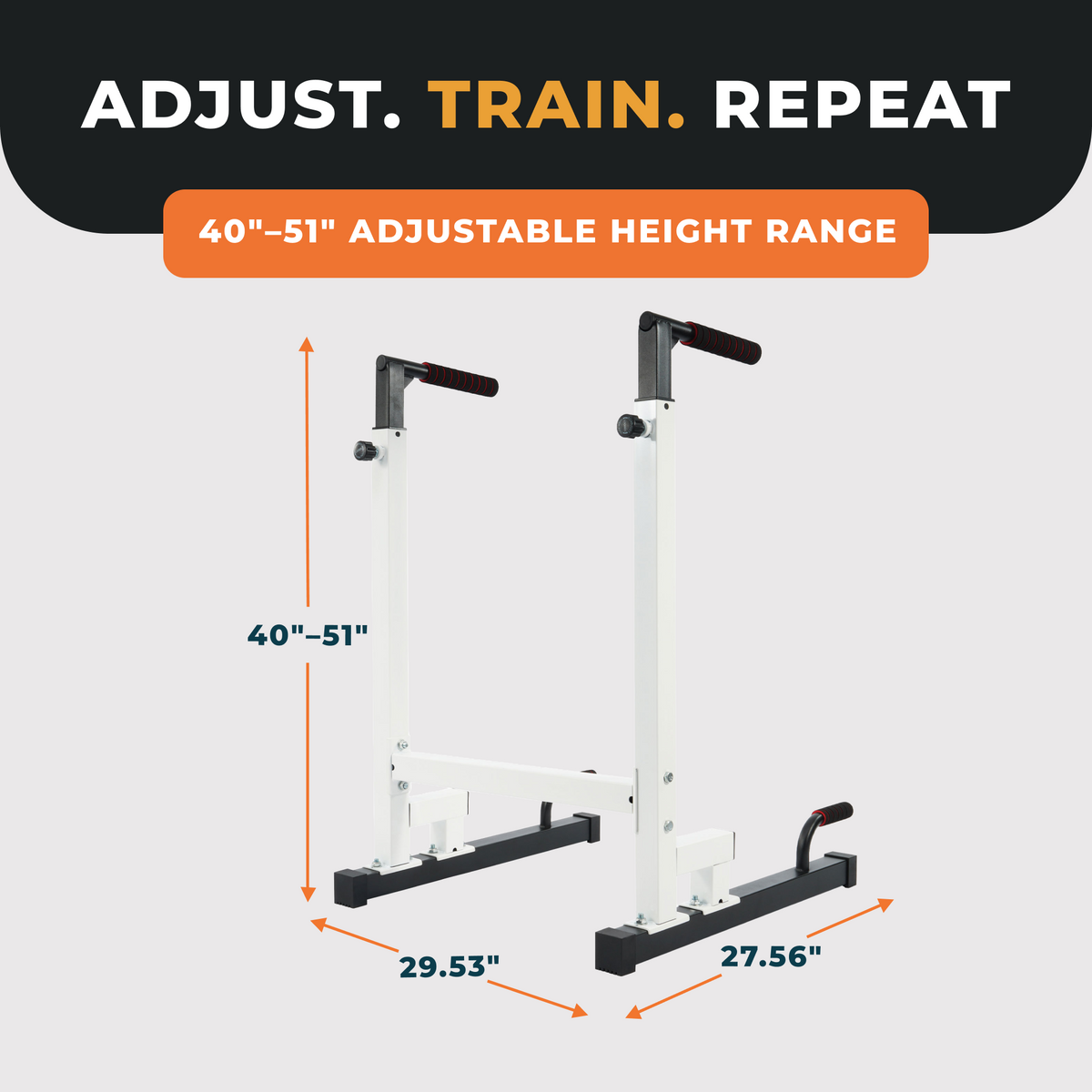 BalanceFrom Multi Function Home Gym Dip Stand, 500lb Capacity, White (Open Box)