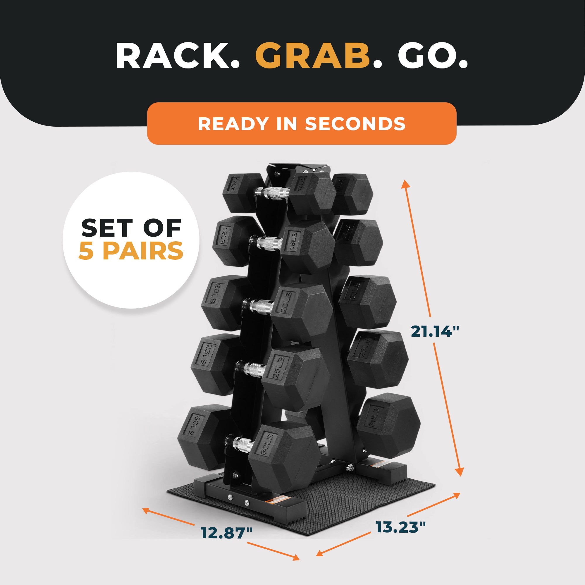 BalanceFrom Signature Alloy Steel 150 lb Rubber Encased Hex Dumbbell Set, Black (For Parts)