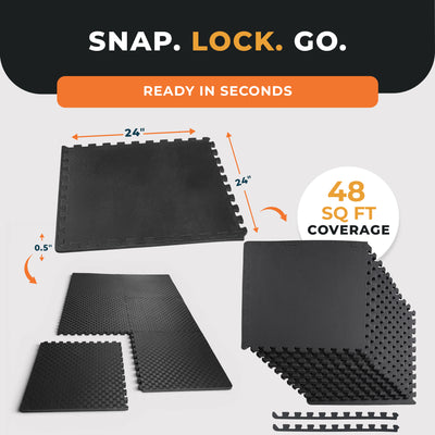 BalanceFrom Fitness 48 Sq Ft Interlocking EVA Foam Exercise Mat Tiles (Used)