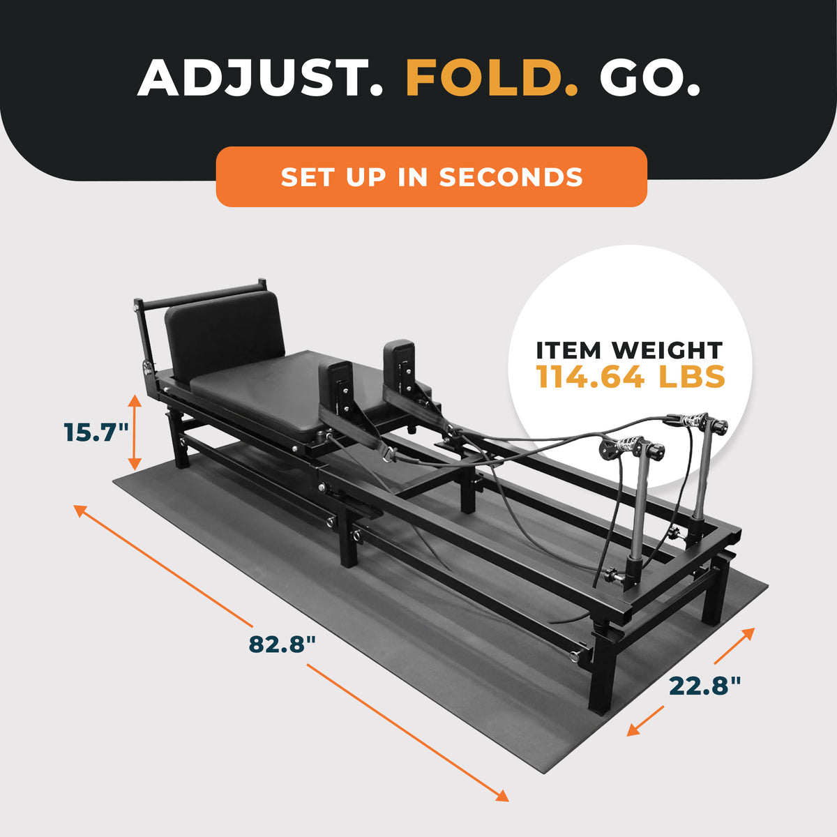 BalanceFrom Foldable Pilates Reformer Machine w/ Adjustable Heights & Jump Board