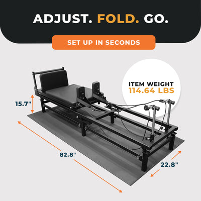 BalanceFrom Foldable Pilates Reformer Machine w/ Adjustable Heights & Jump Board