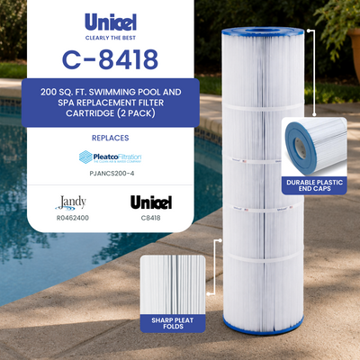 Unicel C-8418 Pool Spa Replacement Cartridge Filters 200 Sq Ft Jandy CS200 (2PK) - VMInnovations