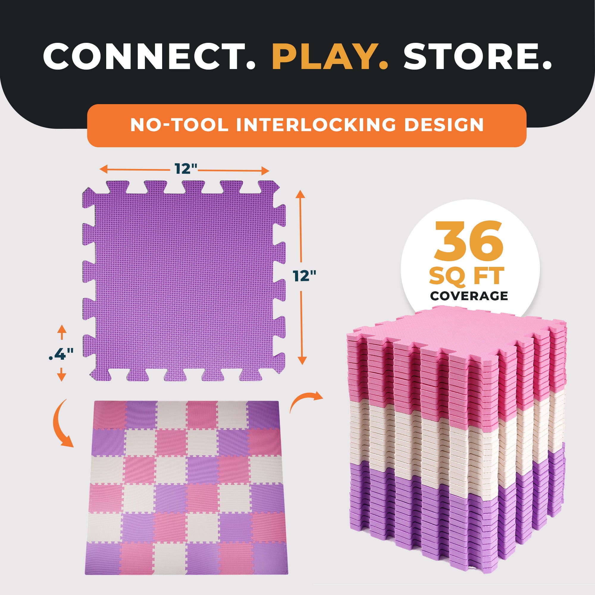BalanceFrom Fitness 36 Tile Thick Interlocking Puzzle Foam Exercise Play Mat